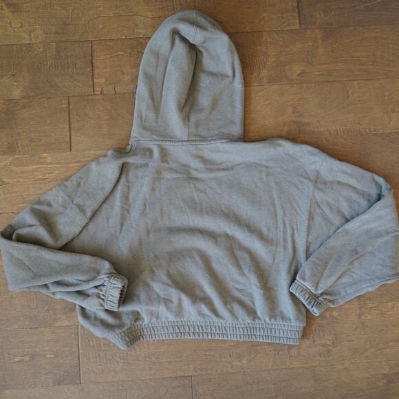 Nike Air Jordan Cropped Fleece Hoodie & Sweatpants Gray Womens Size Medium - Picture 5 of 10